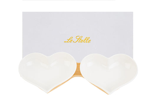 Bomboniera Set Bowls Heart Porcelain The Stars 