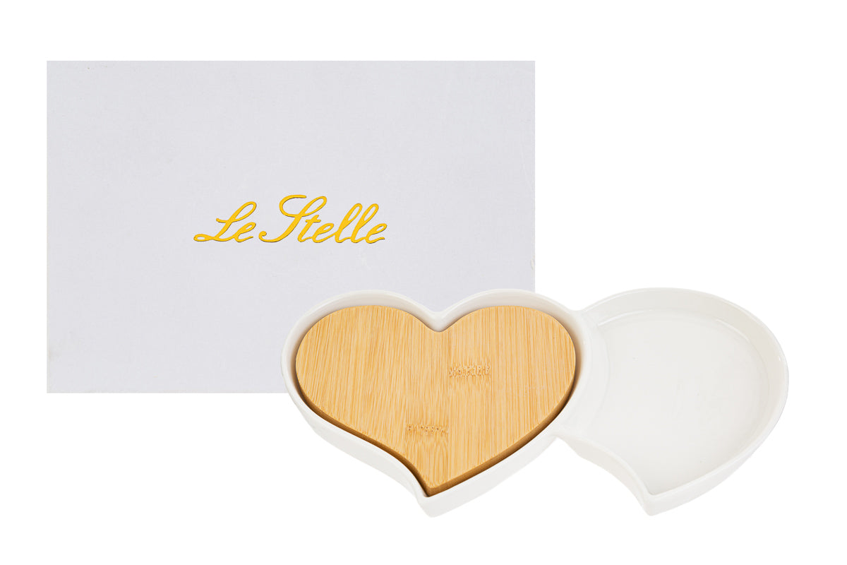 Le Stelle Cadeau Apéritif Coeurs en Porcelaine 