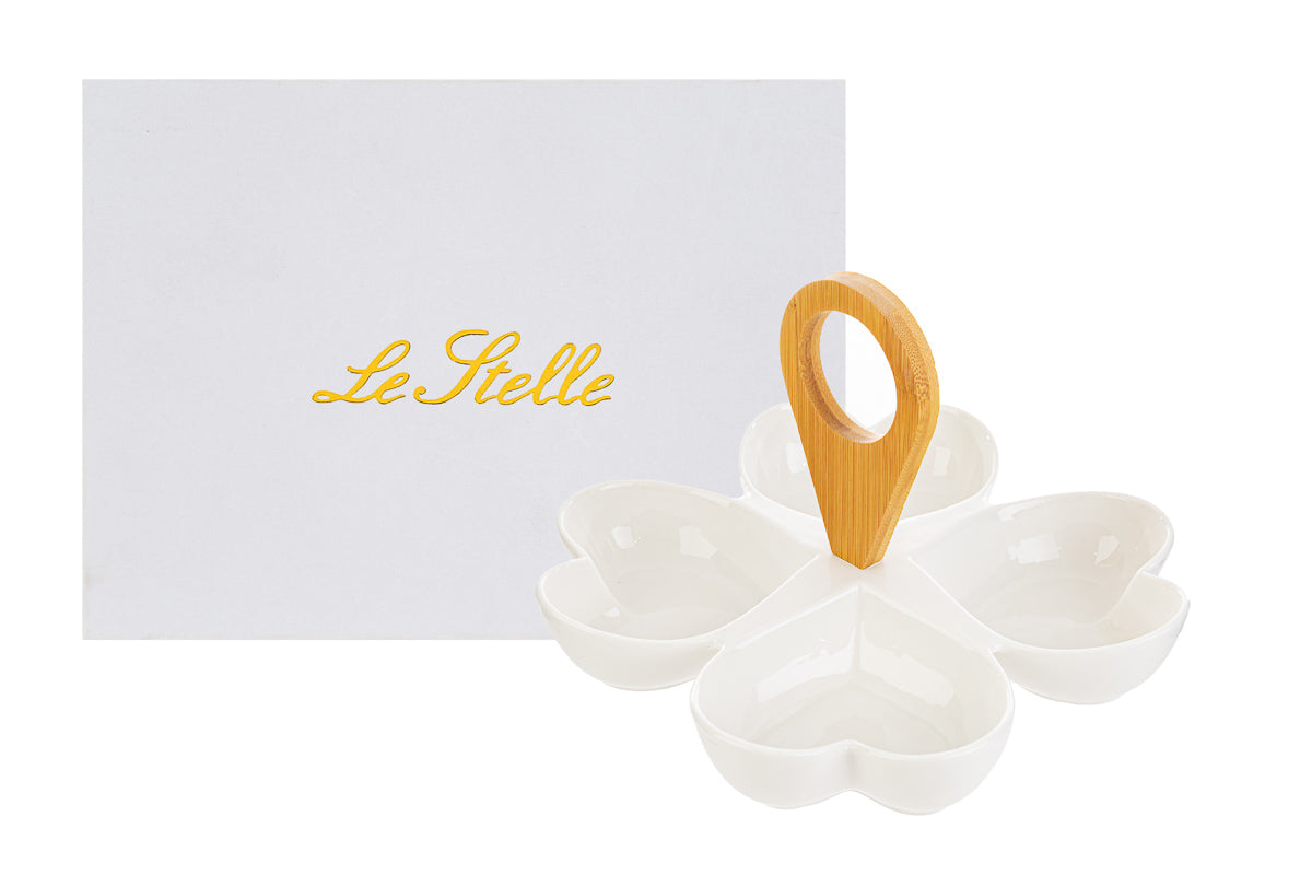 Apéritif Grands Coeurs en Porcelaine avec Étoiles 