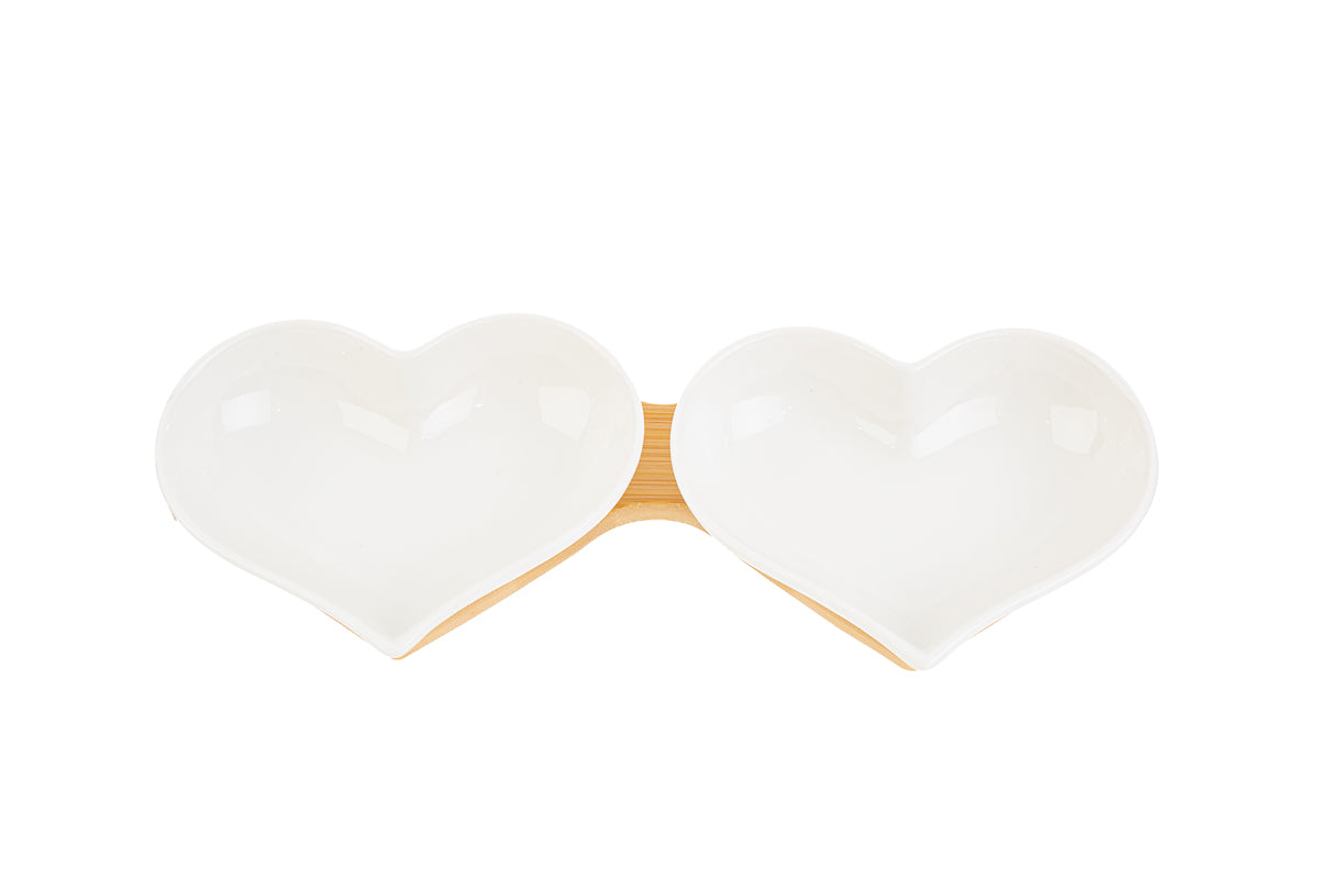 Bomboniera Set Bowls Heart Porcelain The Stars 