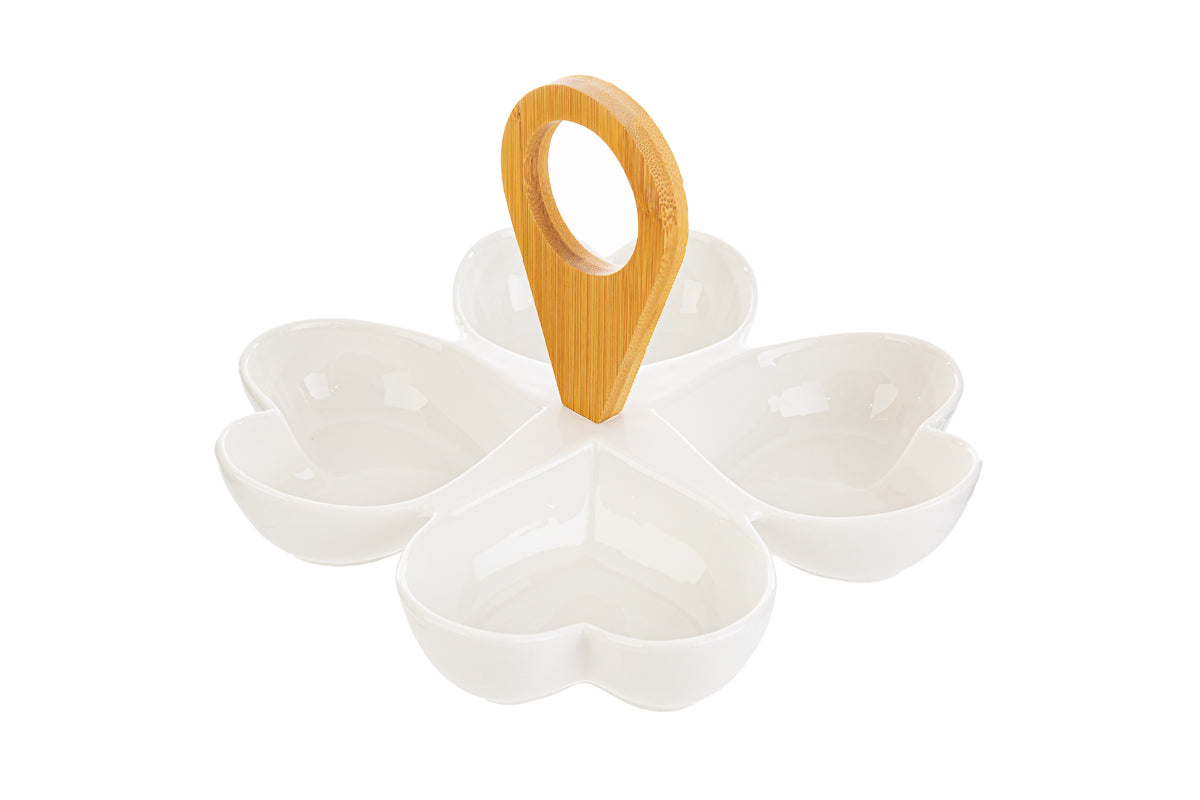 Apéritif Grands Coeurs en Porcelaine avec Étoiles 