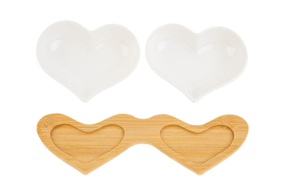 Bomboniera Set Bowls Heart Porcelain The Stars 