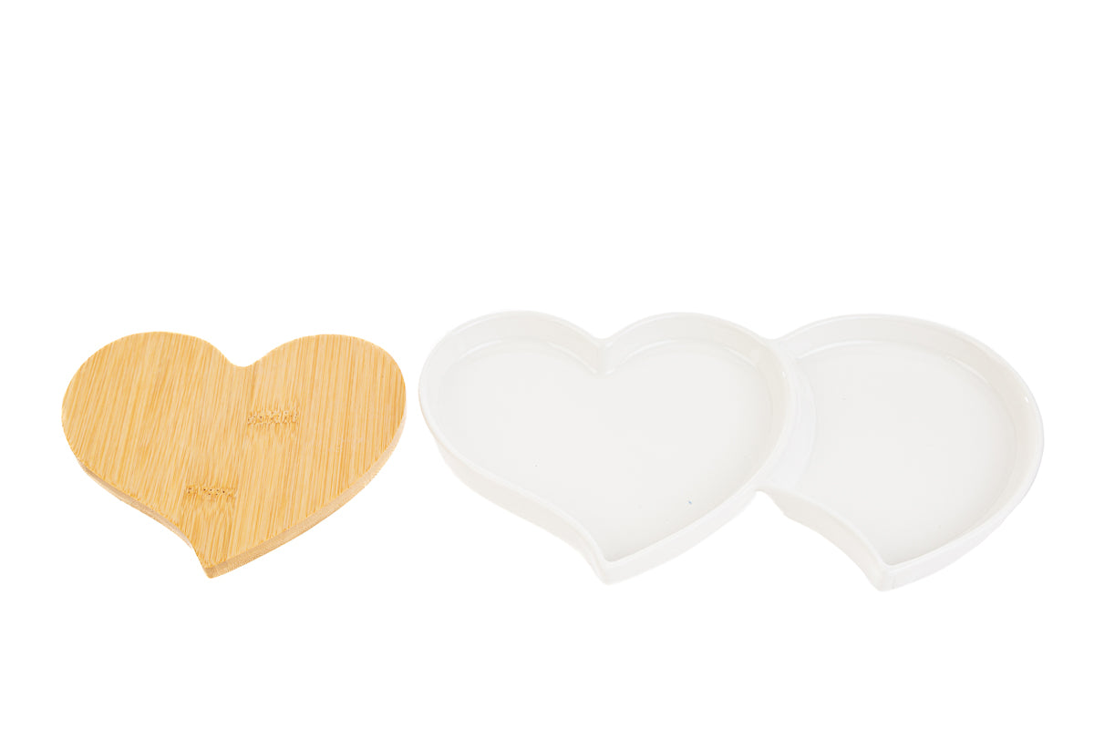 Le Stelle Cadeau Apéritif Coeurs en Porcelaine 