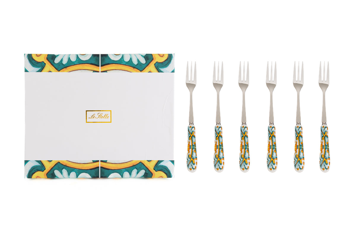 Wedding favor set of fantasy metal forks with stars 
