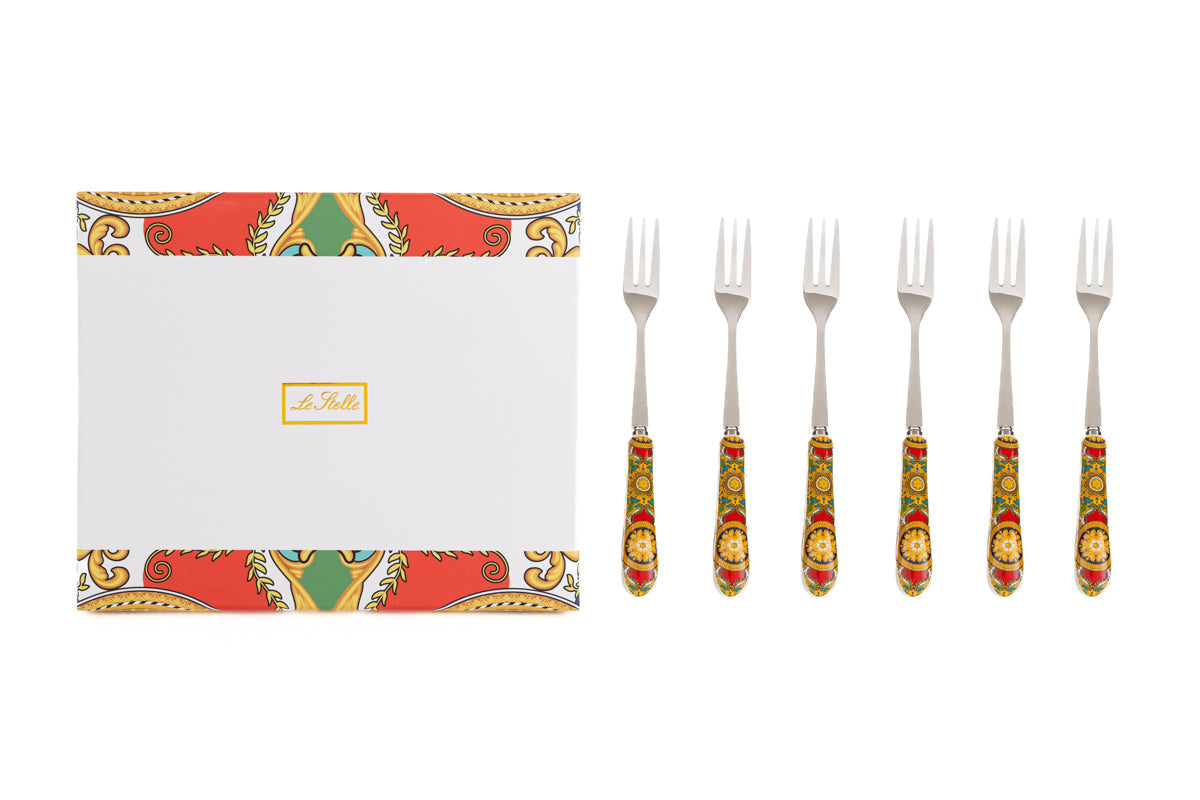 Wedding favor set of fantasy metal forks with stars 