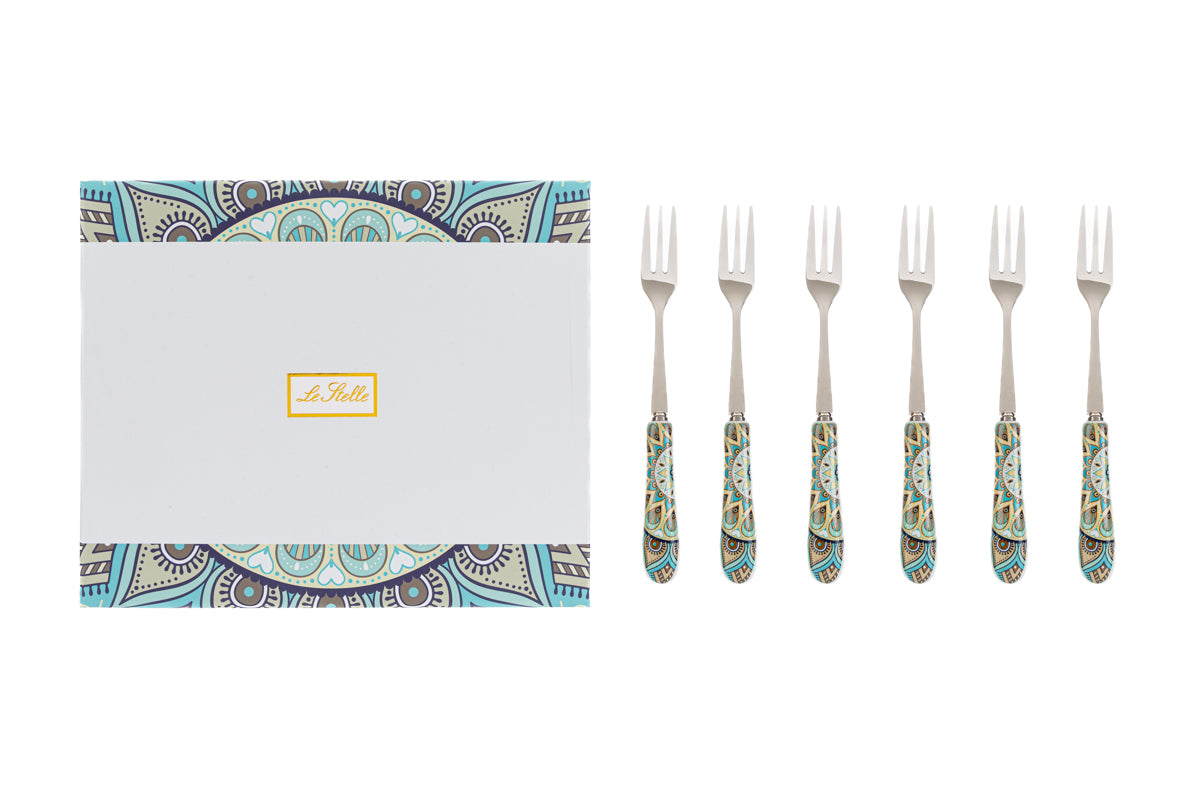 Wedding favor set of fantasy metal forks with stars 