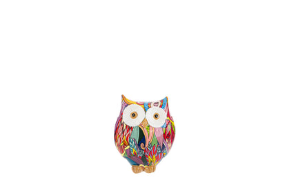 Bomboniera Gufo Salvadanaio Multicolor in Resina con Shopper Le Stelle