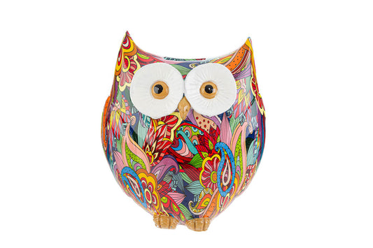 Favor Owl Money Box Multicolor Resin with Shopper The Stars