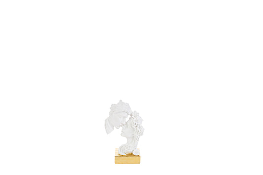 White Resin Couple Favor with Shopper The Stars