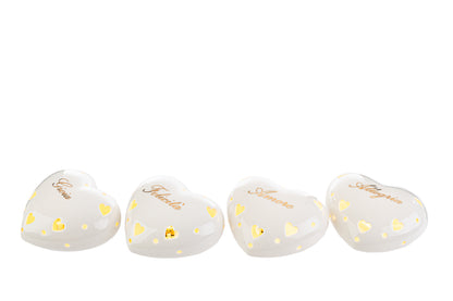 Faveur Coeur en Porcelaine Led avec Le Stelle Shopper