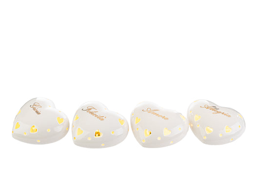 Led Porcelain Heart Favor with Shopper The Stars