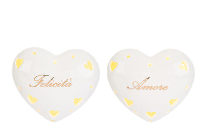 Faveur Coeur en Porcelaine Led avec Le Stelle Shopper