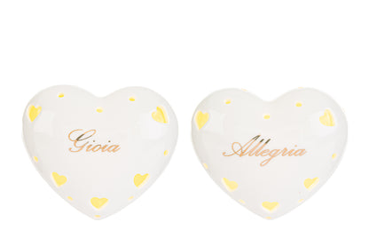 Faveur Coeur en Porcelaine Led avec Le Stelle Shopper