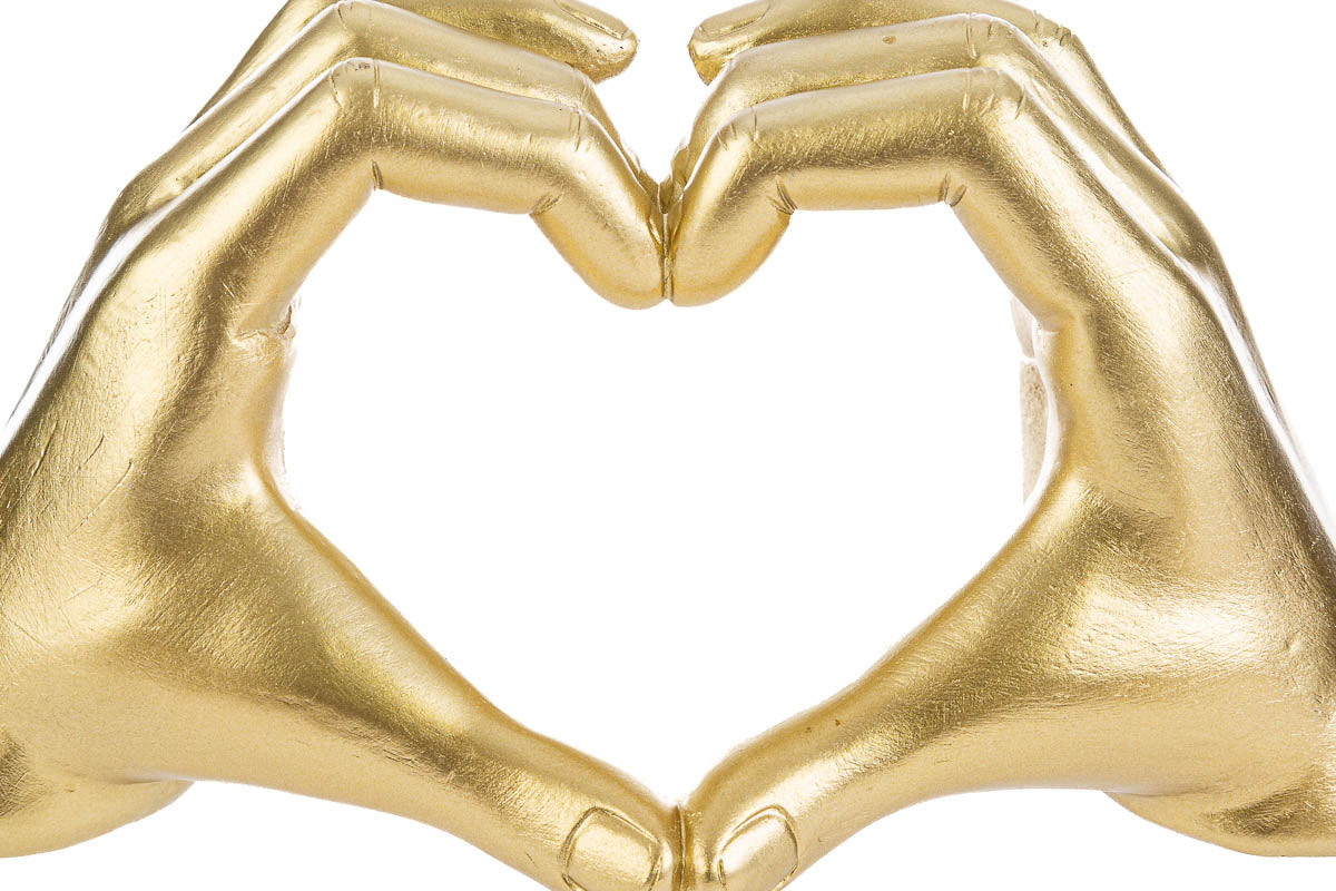 Favor Heart Hands Resin Gold The Stars
