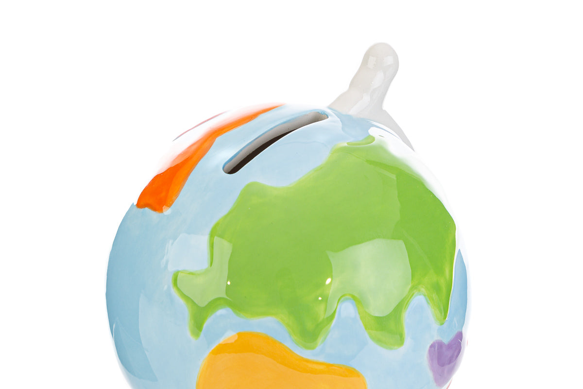 Bomboniera Mappamondo Salvadanaio in Ceramica con Shopper Le Stelle