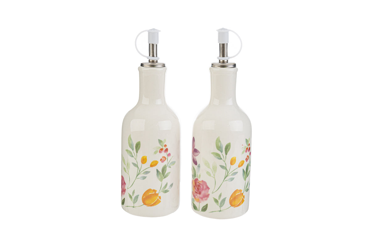 Coffret à dragées Huile et Vinaigre Fleurs en Porcelaine Le Stelle 