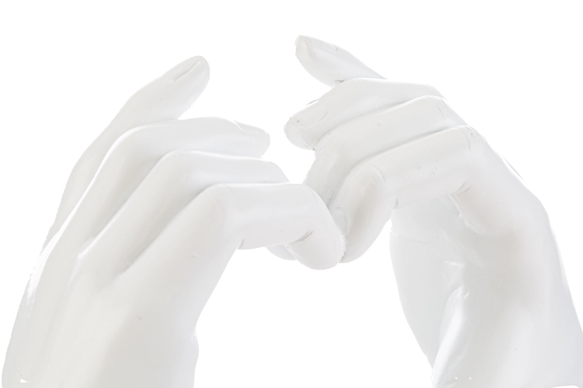 Bomboniera Cuore Mani Resina Bianco con Shopper Le Stelle