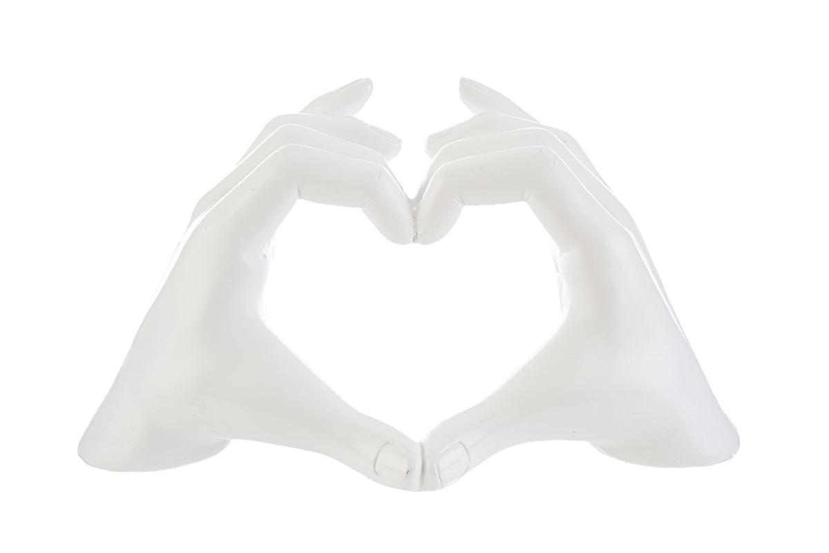 Bomboniera Cuore Mani Resina Bianco con Shopper Le Stelle