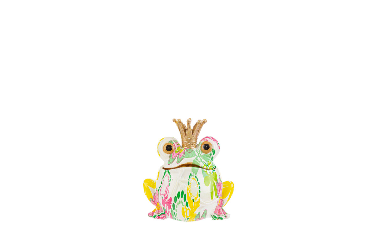 Bomboniera Frog Money Box Flowercolor in Resin with Shopper The Stars