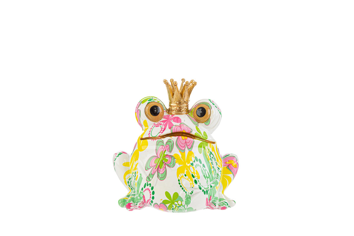 Bomboniera Frog Money Box Flowercolor in Resin with Shopper The Stars