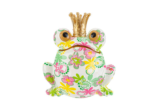 Bomboniera Frog Money Box Flowercolor in Resin with Shopper The Stars