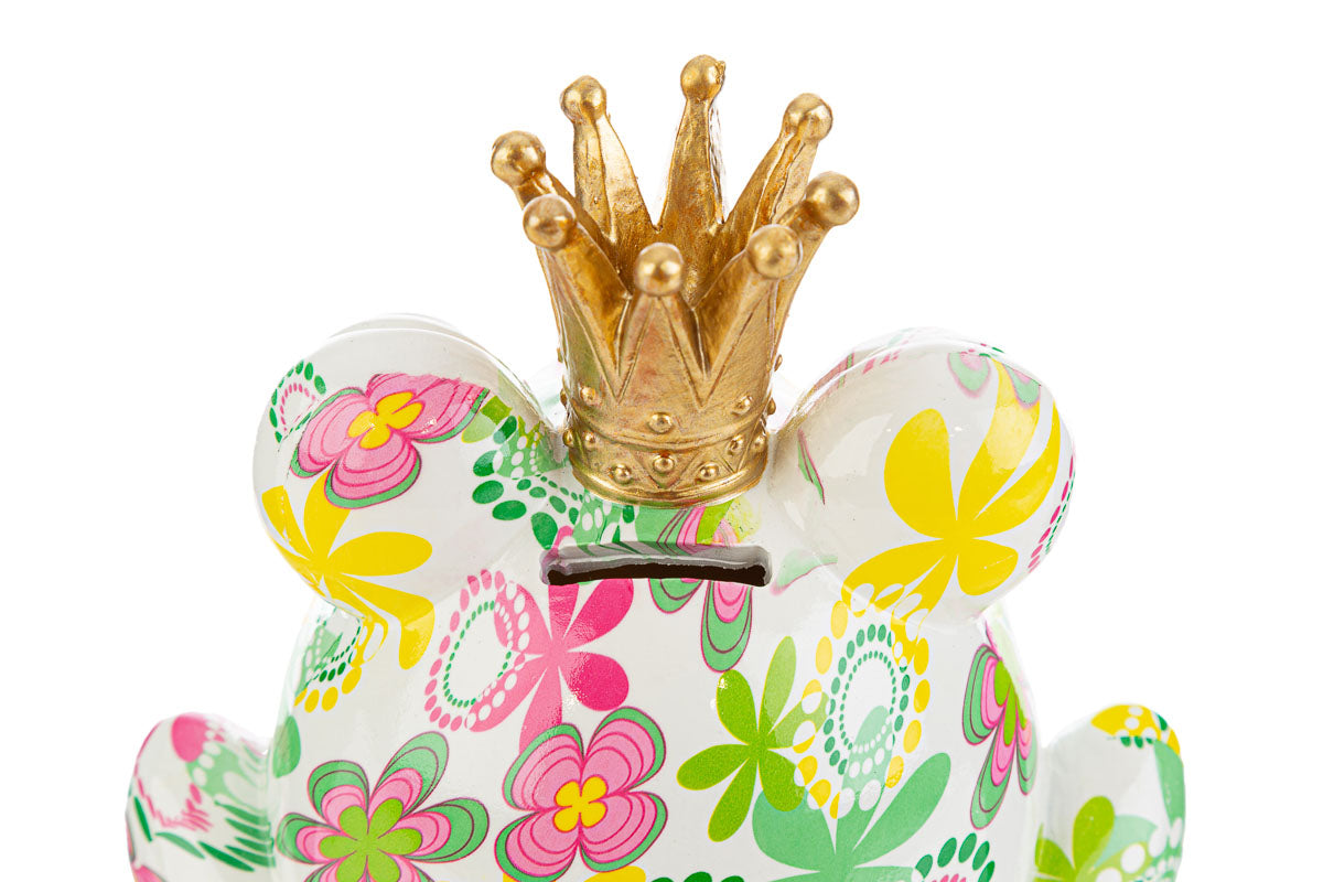 Bomboniera Frog Money Box Flowercolor in Resin with Shopper The Stars