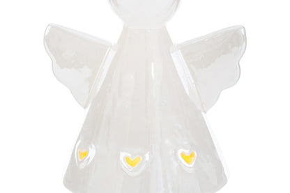 Bomboniera Angelo LED Porcellana Bianco Perlato con Shopper Le Stelle