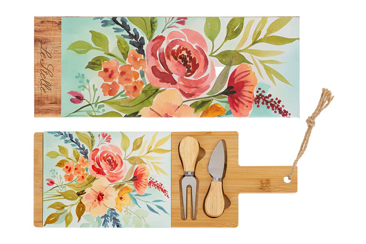 Bomboniera Tagliere Legno Set 3 o 4 pezzi Formaggio con Box Le Stelle