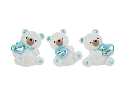 Bomboniera o Segnaposto Calamita Orsetto Rosa e Celeste Le Stelle