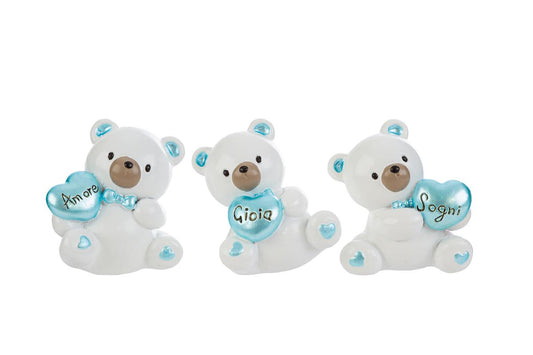 Bomboniera o Segnaposto Calamita Orsetto Rosa e Celeste Le Stelle