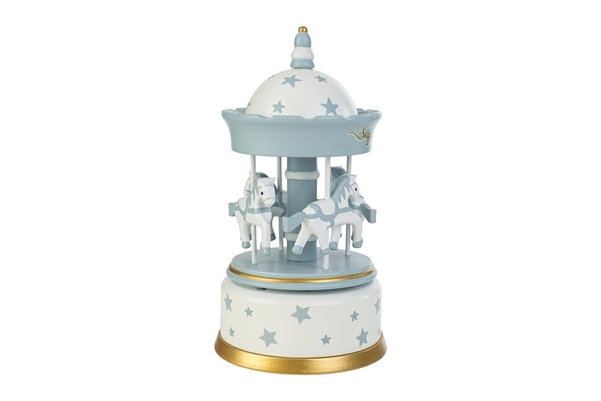Favor Wooden Carillon Carousel Celestial Stars with Shopper