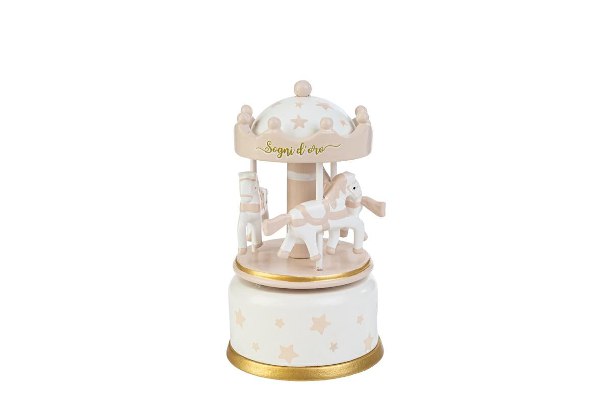 Favor Wooden Carillon Carousel Celestial Stars with Shopper