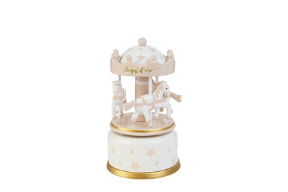Favor Wooden Carillon Carousel Celestial Stars with Shopper