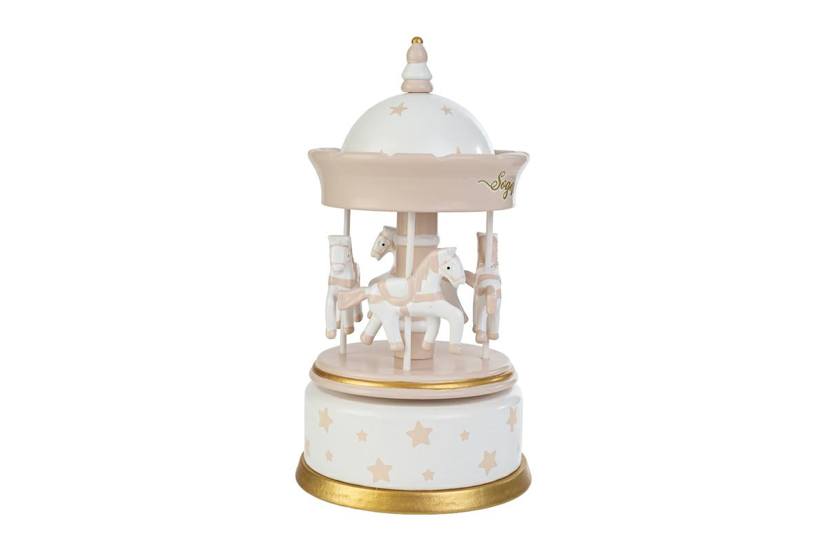 Favor Wooden Carillon Carousel Celestial Stars with Shopper