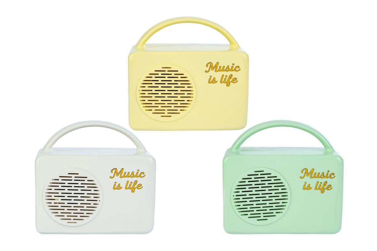 Bomboniera Salvadanaio Radio Vintage in Resina con Shopper Le Stelle
