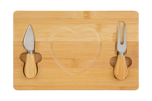 Bomboniera Set 3 pezzi Tagliere Legno Formaggio con Box Le Stelle