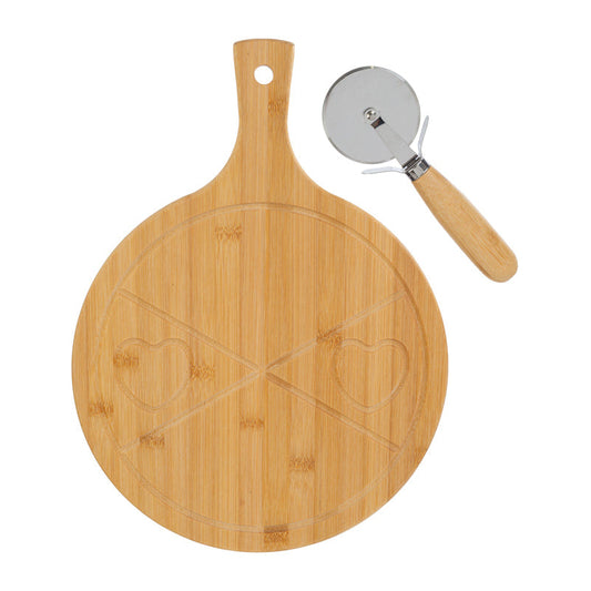 Bomboniera Set Tagliere e Tagliapizza Legno con Box Le Stelle