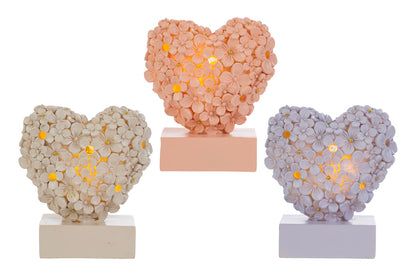 Bomboniera Lampada LED Cuore Resina 3 colori con Shopper Le Stelle