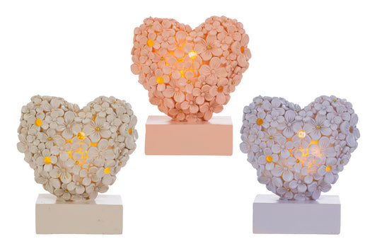 Bomboniera Lampada LED Cuore Resina 3 colori con Shopper Le Stelle