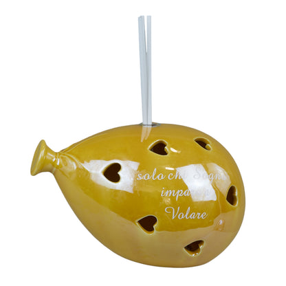 Bomboniera Profumatore Palloncino LED con Frase Porcellana Melograno