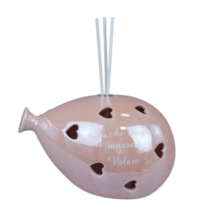 Bomboniera Profumatore Palloncino LED con Frase Porcellana Melograno
