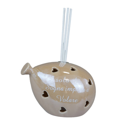 Bomboniera Profumatore Palloncino LED con Frase Porcellana Melograno