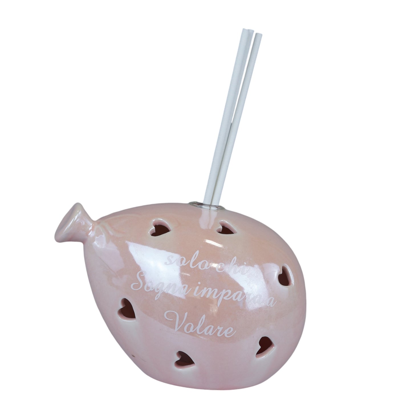 Bomboniera Profumatore Palloncino LED con Frase Porcellana Melograno