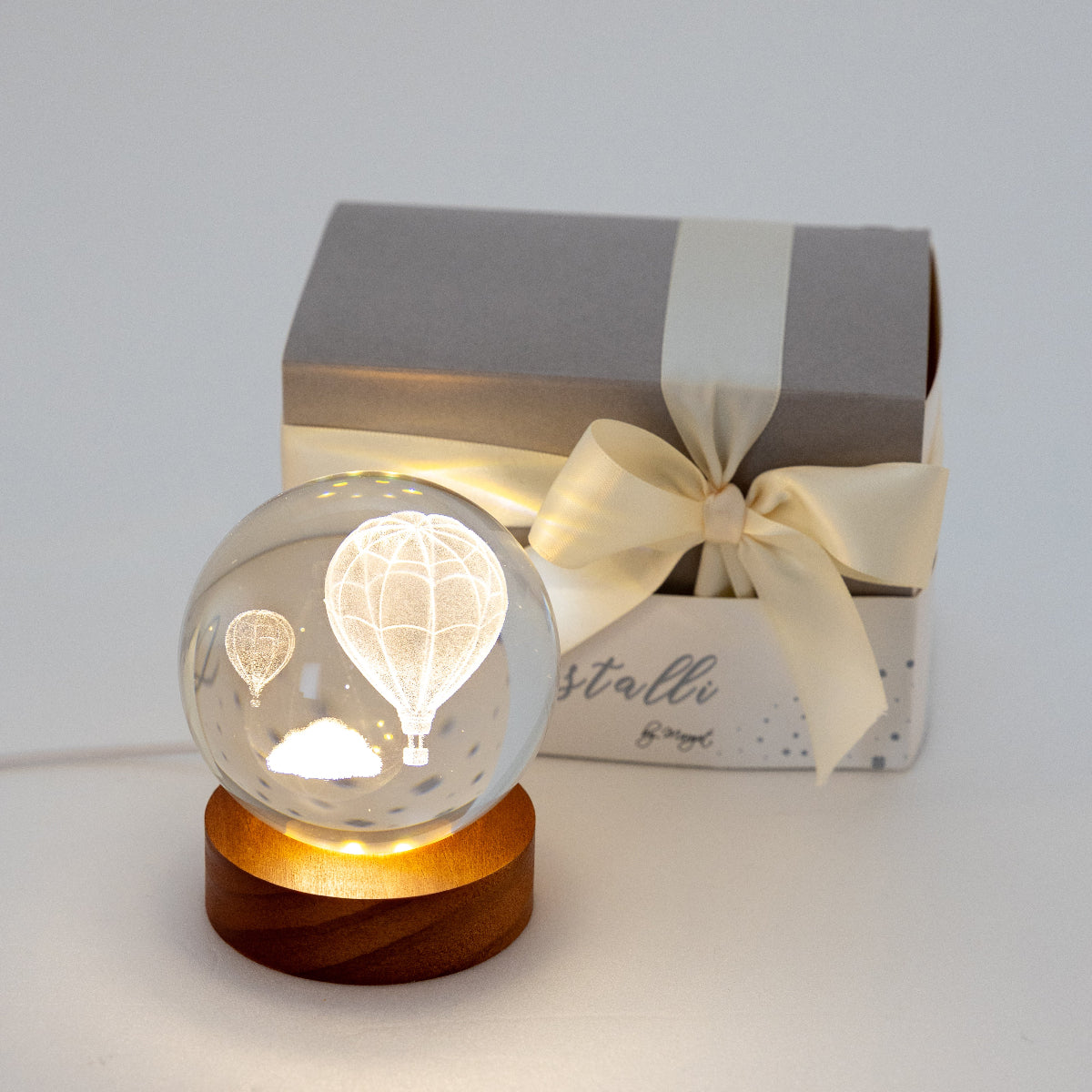 Bomboniera Sfera Mongolfiera LED Cristallo Margot