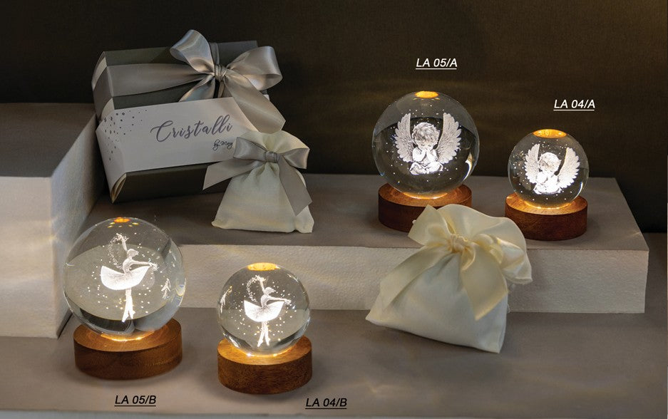 Bomboniera Sfera Mongolfiera LED Cristallo Margot