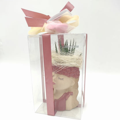 Bomboniera Vaso Ragazza con Fiori Melograno