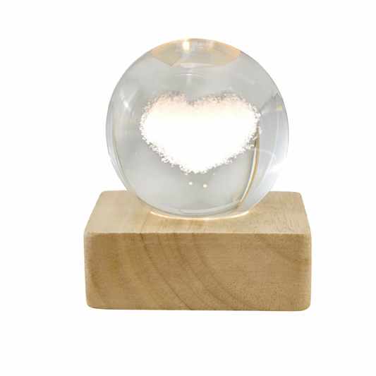 Bomboniera Lampada a Batteria Sfera Cuore LED Melograno