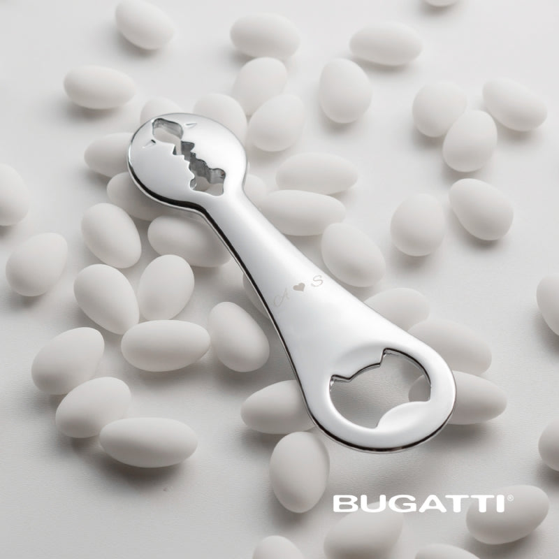 Bomboniera Apribottiglie Kiss Acciaio e Oro 24 Carati Bugatti