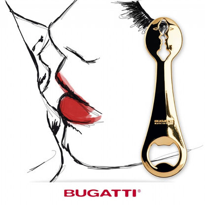 Bomboniera Apribottiglie Kiss Acciaio e Oro 24 Carati Bugatti