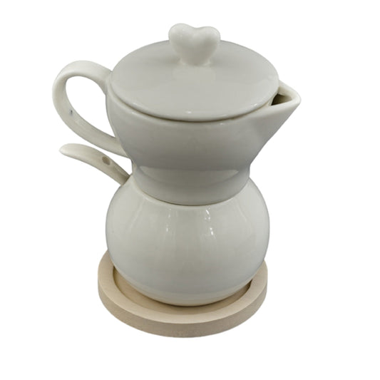 Porcelain Heart Milk Jug Sugar Bowl Favor